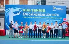 Gần 300 vận động viên tham gia Giải Tennis báo chí Nghệ An 2024