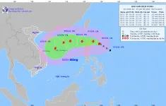 Bão Yinxing giật cấp 17 đang di chuyển hướng Tây gần Biển Đông