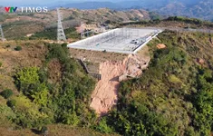 Trạm cắt 220kV Bờ Y bị sạt lở nghiêm trọng