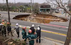 Người đi xe máy rơi xuống 'hố tử thần' ở Seoul đã tử vong