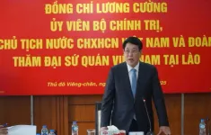 Chủ tịch nước Lương Cường thăm Đại sứ quán Việt Nam tại Lào