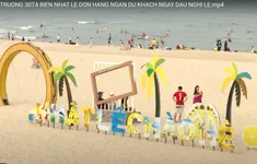 Biển Nhật Lệ đón hàng ngàn du khách ngày đầu nghỉ lễ