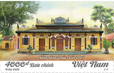 Không gian kiến trúc của đình Bình Thủy (Cần Thơ) trên tem bưu chính