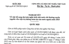 Nghị quyết về bổ sung dự toán ngân sách nhà nước chi thường xuyên năm 2025