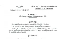 Toàn văn Nghị quyết về việc sắp xếp đơn vị hành chính cấp tỉnh