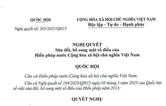Toàn văn Nghị quyết sửa đổi, bổ sung một số điều của Hiến pháp