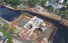 Đập dâng sông Tô Lịch dần hình thành, kỳ vọng hồi sinh dòng sông chết