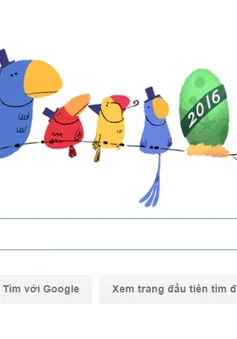 Google thay doodle chờ đón năm mới 2016