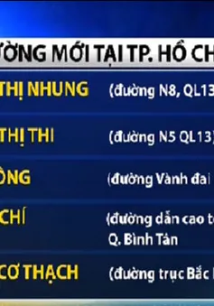 TP.HCM đặt tên mới cho 5 tuyến đường