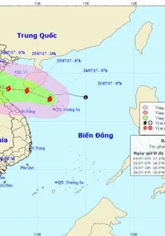 Bão số 4 di chuyển chậm, đổ bộ Thanh Hóa - Quảng Bình vào đêm 25/7