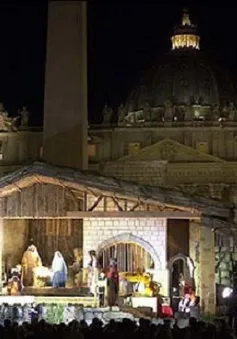 Vatican thắp sáng cây thông Noel và hang đá