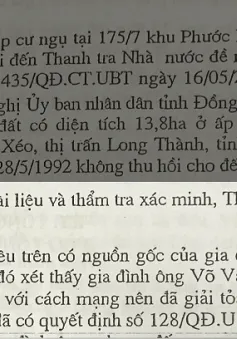 Mẹ Việt Nam anh hùng trước nguy cơ mất hàng nghìn m2 đất