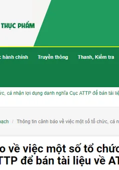 Cảnh báo việc lợi dụng danh nghĩa Cục An toàn thực phẩm để bán tài liệu về an toàn thực phẩm