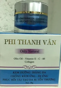 Đình chỉ lưu hành, thu hồi 2 sản phẩm mỹ phẩm của Công ty TNHH mỹ phẩm Phi Thanh Vân