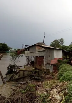 Chưa thi công giai đoạn 2 dự án chống sạt lở kênh Chợ Gạo, người dân sống trong lo âu