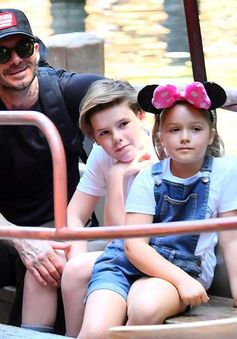 Gia đình Beckham vui vẻ đi chơi ở Disneyland