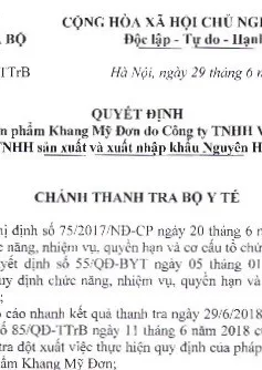 Thu hồi sản phẩm viên đặt âm đạo Khang Mỹ Đơn