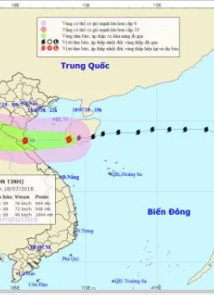 Chiều 18/7, bão giật cấp 10 ảnh hưởng trực tiếp đến các tỉnh từ Thái Bình - Hà Tĩnh