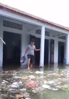 Nước lũ dâng cao, rác thải bủa vây người dân ngoại thành Hà Nội