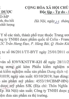 Thu hồi dung dịch vệ sinh phụ nữ trà xanh trầu không