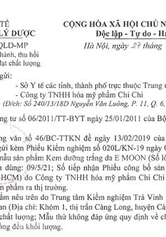 Đình chỉ lưu hành Kem dưỡng trắng da E MOON