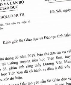 Bộ GD&ĐT yêu cầu xác minh vụ thầy giáo dâm ô hàng chục học sinh lớp 5 ở Bắc Giang