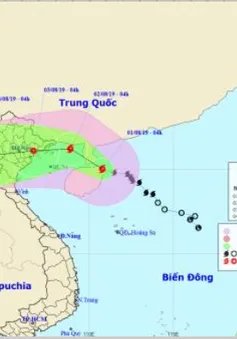 Chiều 1/8, bão số 3 sẽ đi vào khu vực phía Bắc vịnh Bắc Bộ
