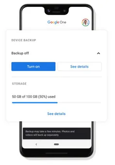 Google One thêm tính năng sao lưu tự động trên thiết bị Android