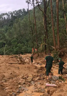 Trạm bảo vệ rừng 67 bị vùi lấp hoàn toàn, khẩn trương tìm kiếm 13 cán bộ, chiến sĩ gặp nạn