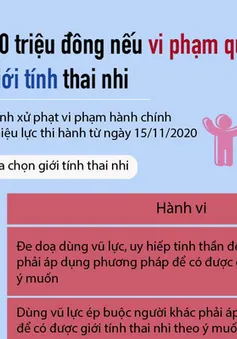 [INFOGRAPHIC] Xử phạt đến 20 triệu đồng nếu vi phạm quy định về lựa chọn giới tính thai nhi