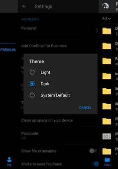 OneDrive hỗ trợ chế độ nền tối trên Android