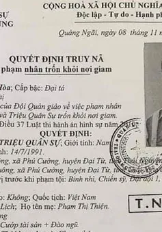 Truy bắt phạm nhân giết người trốn khỏi trại giam quân đội