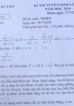 CHÍNH THỨC: Đề thi môn Toán vào lớp 10 THPT năm 2020 tại Hà Nội