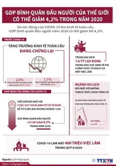 [INFORGRAPHIC] Năm 2020, GDP bình quân đầu người của thế giới có thể giảm 4,2%