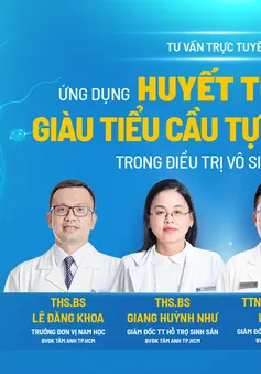 Tư vấn trực tuyến "Ứng dụng huyết tương giàu tiểu cầu tự thân & những kỹ thuật đột phá trong điều trị vô sinh hiếm muộn"