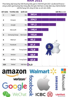 [INFOGRAPHIC] Top thương hiệu giá trị nhất thế giới năm 2021