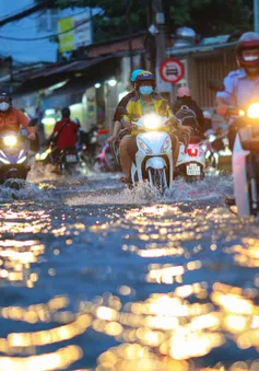 Triều cường đạt đỉnh, nhiều tuyến đường tại TP Hồ Chí Minh biến thành sông