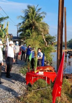 Tiền Giang thi công hàng loạt công trình ngăn mặn, trữ ngọt