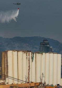 Lebanon: Kho chứa ngũ cốc sụp đổ tại cảng Beirut sau trận hỏa hoạn kéo dài nhiều tuần