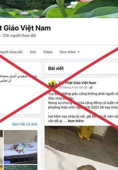 Giả mạo fanpage của Giáo hội Phật giáo để lừa đảo