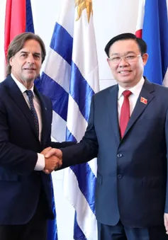 Chủ tịch Quốc hội Vương Đình Huệ hội kiến Tổng thống Cộng hòa Đông Uruguay