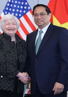 Thủ tướng Chính phủ Phạm Minh Chính tiếp Bộ trưởng Tài chính Hoa Kỳ Janet Yellen