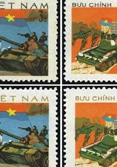 Tem bưu chính lưu dấu ngày Thống nhất