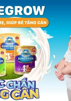 Suregrow - Dòng sữa có chứa siêu lợi khuẩn HMM với hiệu quả tăng cân đã được chứng minh