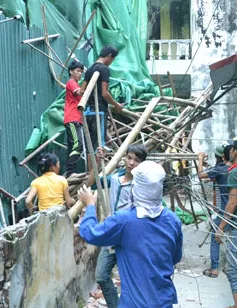 Sập giàn giáo tại Thái Bình, 3 người thương vong