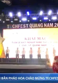 Quảng Nam bắn pháo hoa chào mừng Techfest Quang Nam 2024