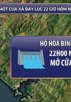 Tối nay (24/6), hồ Hòa Bình sẽ mở 1 cửa xả đáy