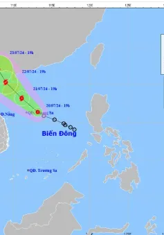 Áp thấp nhiệt đới cách quần đảo Hoàng Sa 180 km