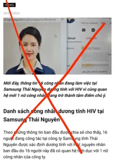 Đăng tin “Nữ công nhân Samsung nhiễm HIV”, nam thanh niên bị xử phạt 7,5 triệu đồng