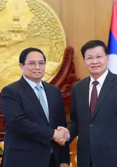 Thủ tướng Phạm Minh Chính hội kiến Tổng Bí thư, Chủ tịch nước Lào